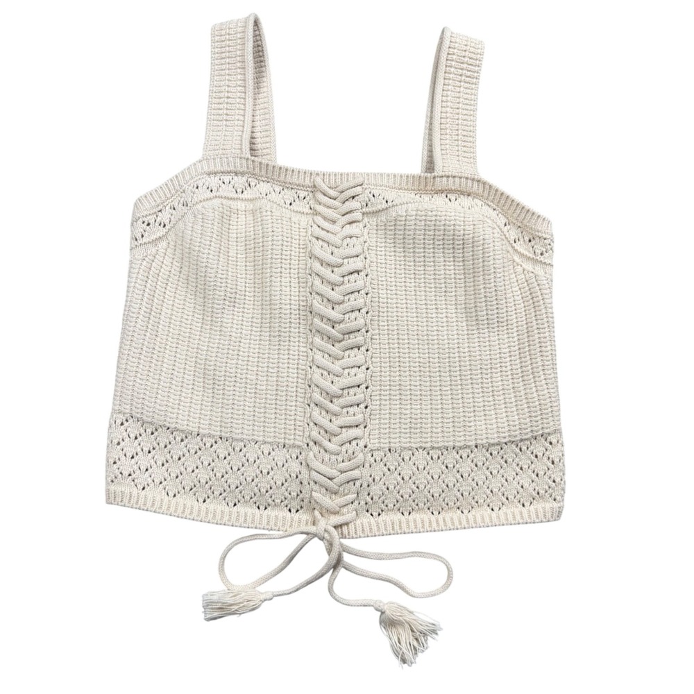 Ryegrass Knit Tank Camisole Sweater Women XS Sandshell Boho Cottagecore Crop NWT